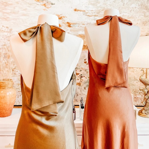 Satin Halter Dress - Picture 2 of 4